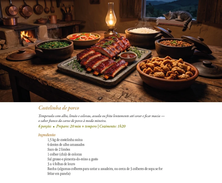 Detalhe de página de receita, livro Minas Gerais