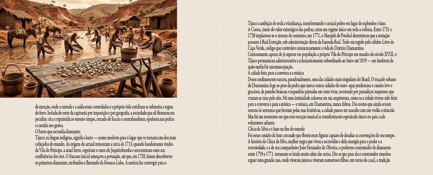 Página dupla ilustrada do livro Minas Gerais